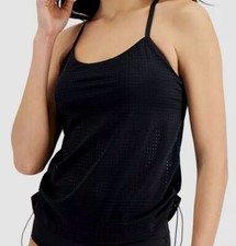 Nike Women's Black Layered Essential Scoop Neck Tankini Swimsuit Size S