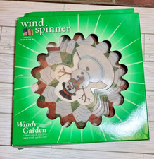 Windy Garden Wind Spinner 20 Guage Steel Multicolored Snowman Made in USA