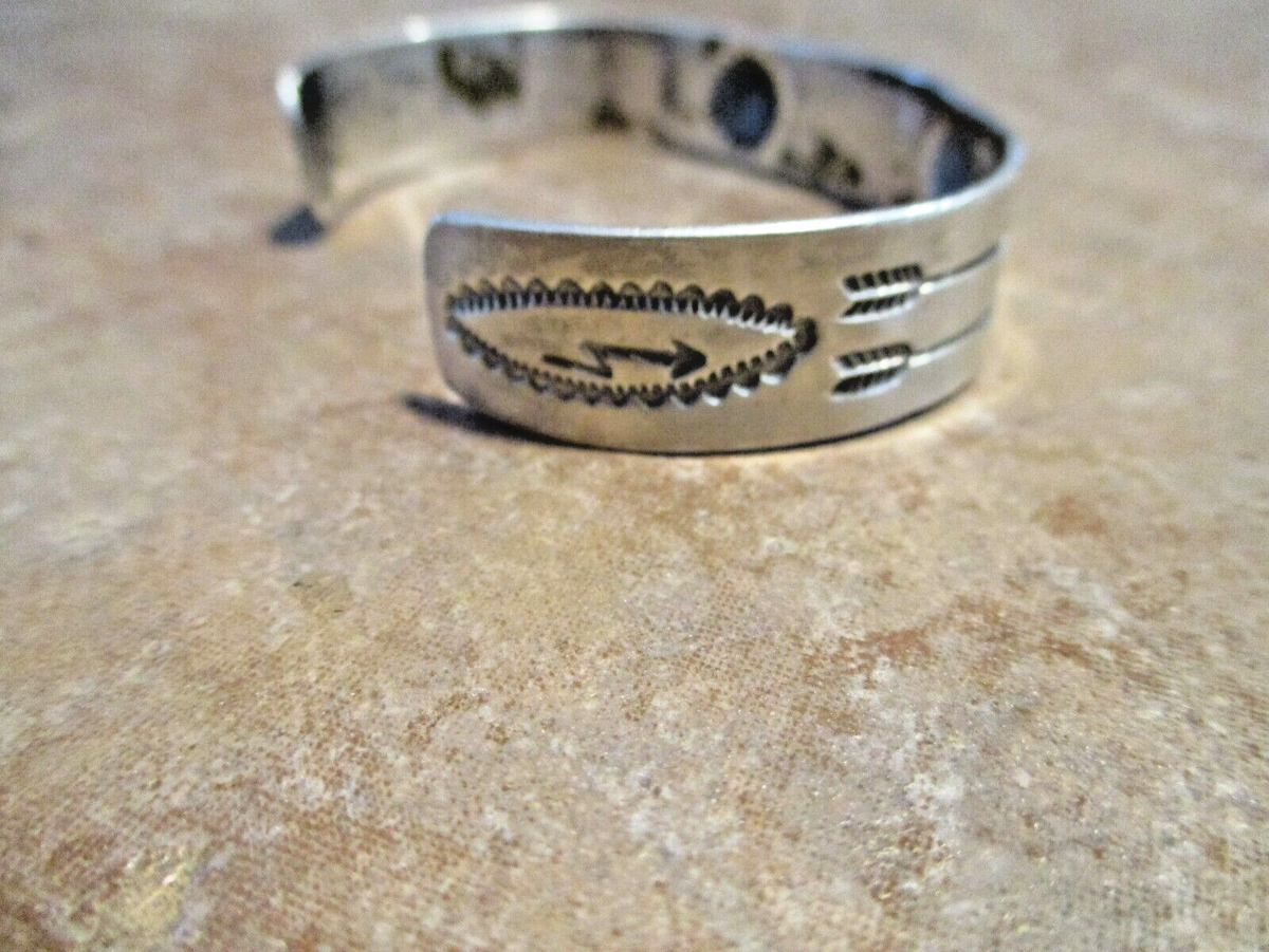 FINE Old 1930's Navajo Sterling Silver Reverse Punch STAMPED