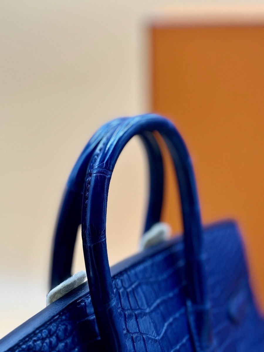 Hermes Limited Edition Birkin 25Bag Sellier Indigo Aizome Porosus