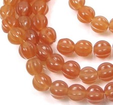 50 Czech Glass Melon Round Beads 5mm - Milky Caramel