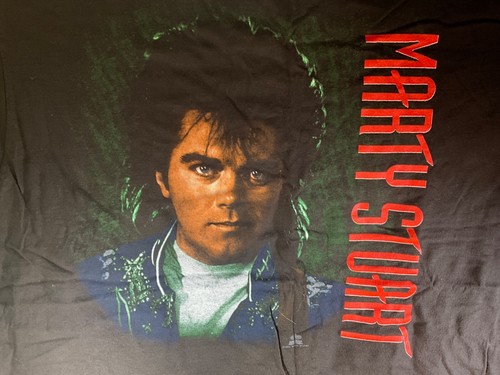 P11-54 MARTY STUART CONCERT T-SHIRT - SIZE L (XL) - 1992 - NO TAG - Picture 2 of 6