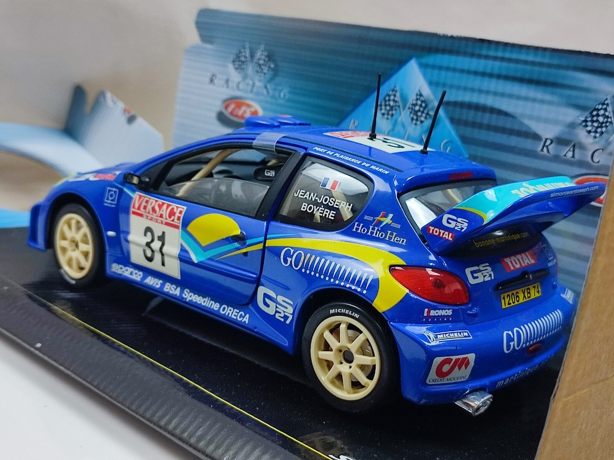 Solido 1/18 Peugeot 206 Wrc Simon J Joseph blue diecast