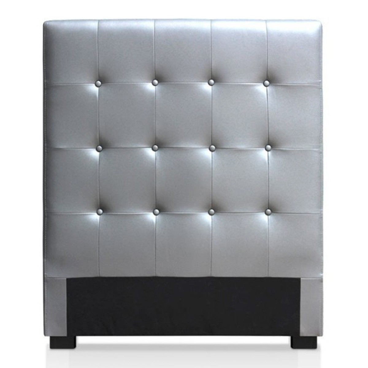 Tête de lit capitonnée 90cm argent Amor dosseret lit simple tissu