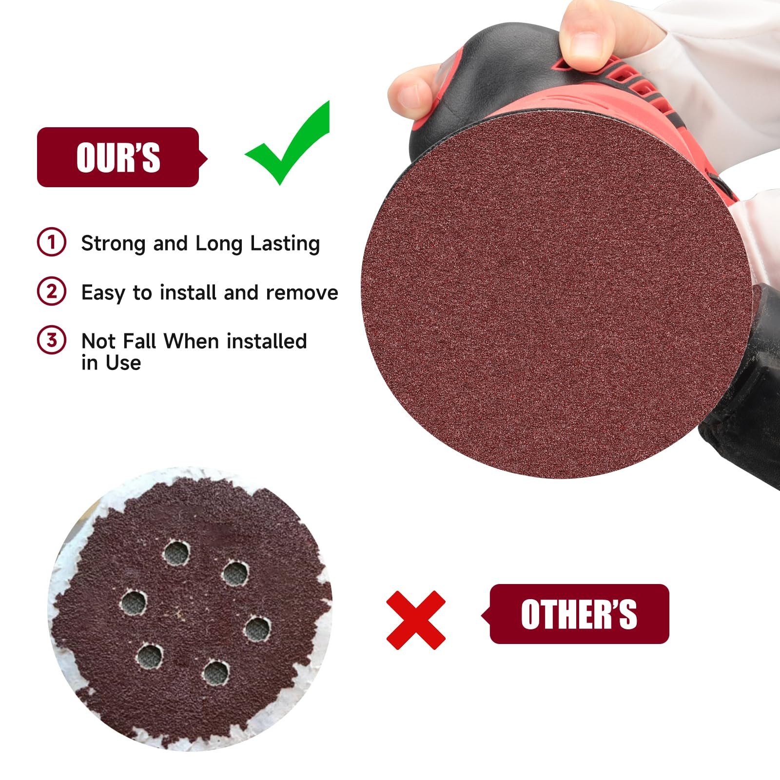 POTUINOM 100 PCS 6 Inch Sanding Discs Random Orbital Sander 6 x 6 ...