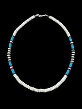 Native American Buffalo Bone Heishi Necklace