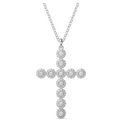 ネックレス・ペンダント SWAROVSKI Insigne Constella Cross Rhodium Necklace 5675576 Insigne pendant, Round cut, Cross, White, Rhodium plated