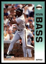Kevin Bass 1992 Fleer #626 Giants MLB READ FREE SHIPPING AutographDen