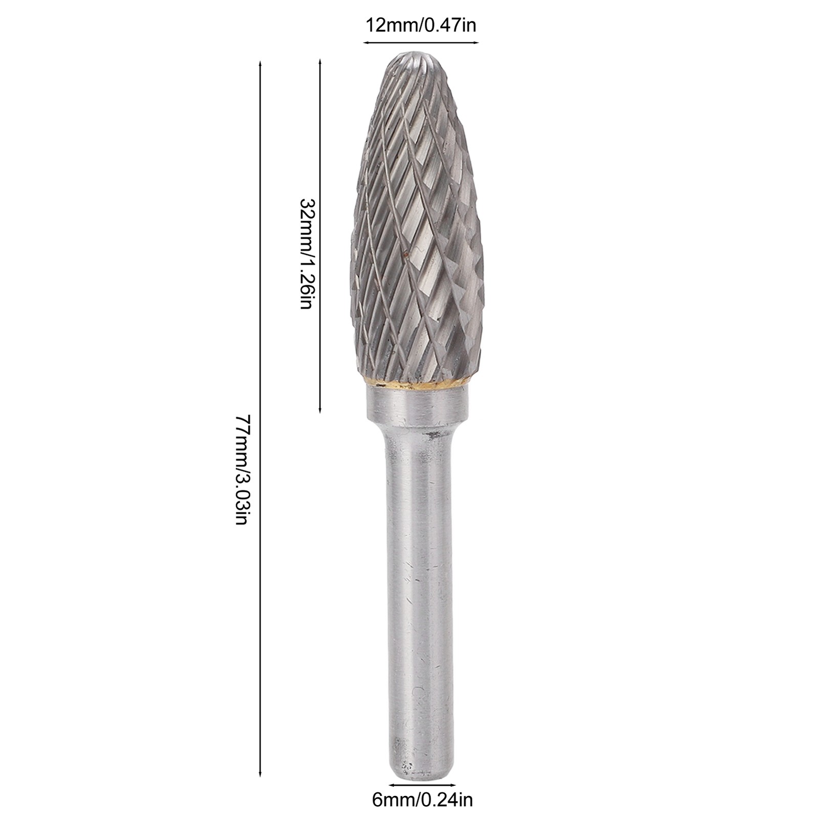 Double Cut Carbide Burr File Tree Shape Multipurpose For Aviation