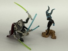 Star Wars Saga Collection General Grievous 4 Lightsabers & Aayla Secura Figures