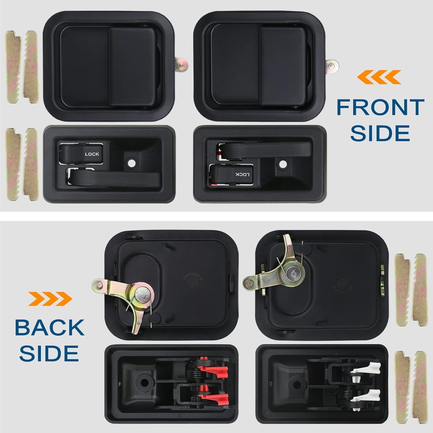 Exterior & Interior Door Handles W/Keepers - Jeep Wrangler YJ TJ 1991-2002 thumbnail 4