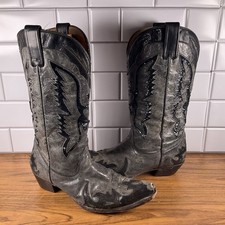 CORRAL Western Boots R1003 Black Gray Sequin Snip Toe Cowgirl Size 9.5 M USA