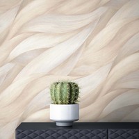 Newroom Vliestapete Beige BläTter Wellen Modern Abstrakt Wohnzimmer Schlafzimmer