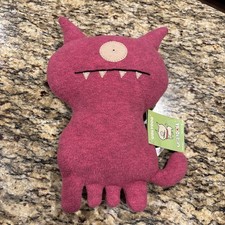 Vintage Wedgehead UglyDoll 2004 Pink Plush Stuffed Animal 12" One Eye New w Tag