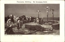 Ak Altötting in Oberbayern, Kreuzigungsszene, Figuren, Pferde,... - 4929622