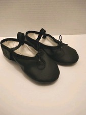 NEW Unbranded Child  s Ballet Dance/Gymnastics Slippers Black, Full Sole, Size 10