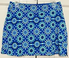 NWOT Tranquility Colorado Clothing size S  blue black teal geometric Skirt Skort