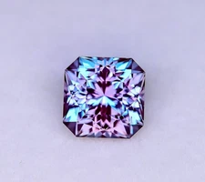10.55 Ct Natural GIE Certified Bi-Color Alexandrite Asscher Cut Loose Gemstone