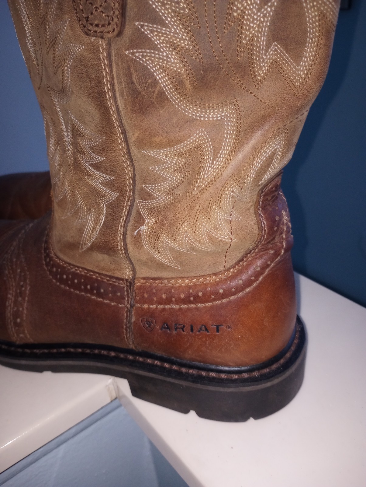 Ariat Western Performance Brown Square Toe Boots … - image 2