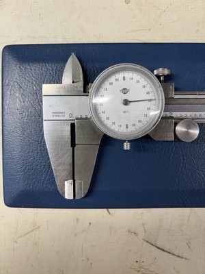 Vintage Kanon Hardened Stainless Steel 6  Dial Caliper With Case Made In Japan