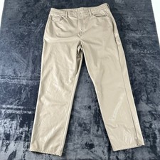 American Eagle Faux Leather Pants Womens 18 Tan Super High-Rise Straight Leg