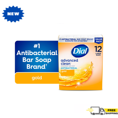 #ad #ad Dial Antibacterial Deodorant Bar Soap Advanced Clean Gold Scent 4 oz 12 Bars $11.99