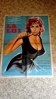 Ancienne affiche de cinéma originale du film "LA LOI" de 1959. 60/80.