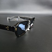 Luxurious Fashion Square Frame Sunglasses Black Frame Blue Lens
