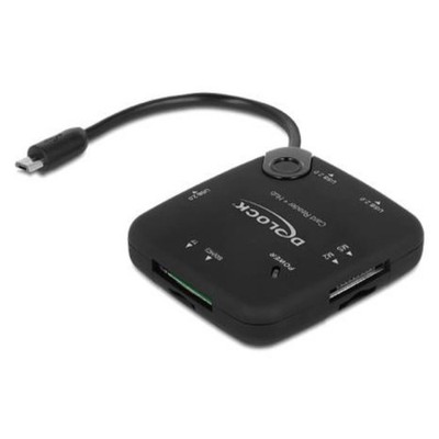 DELOCK Card Reader USB micro B -> 4in1 +3-Port Hub NEU