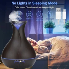 Ultrasonic Essential Oil Diffuser & Humidifier with LED Light & Aromatherapy