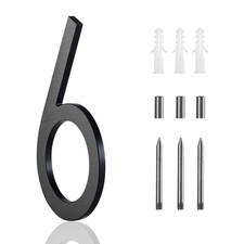 12 Inch Modern Metal House Numbers for Outside, Large Black Address Numbers, ...