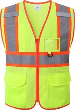 Hi Vis Reflective Safety Vest for Men Women Class 2 Mesh High Visibility Vest wi