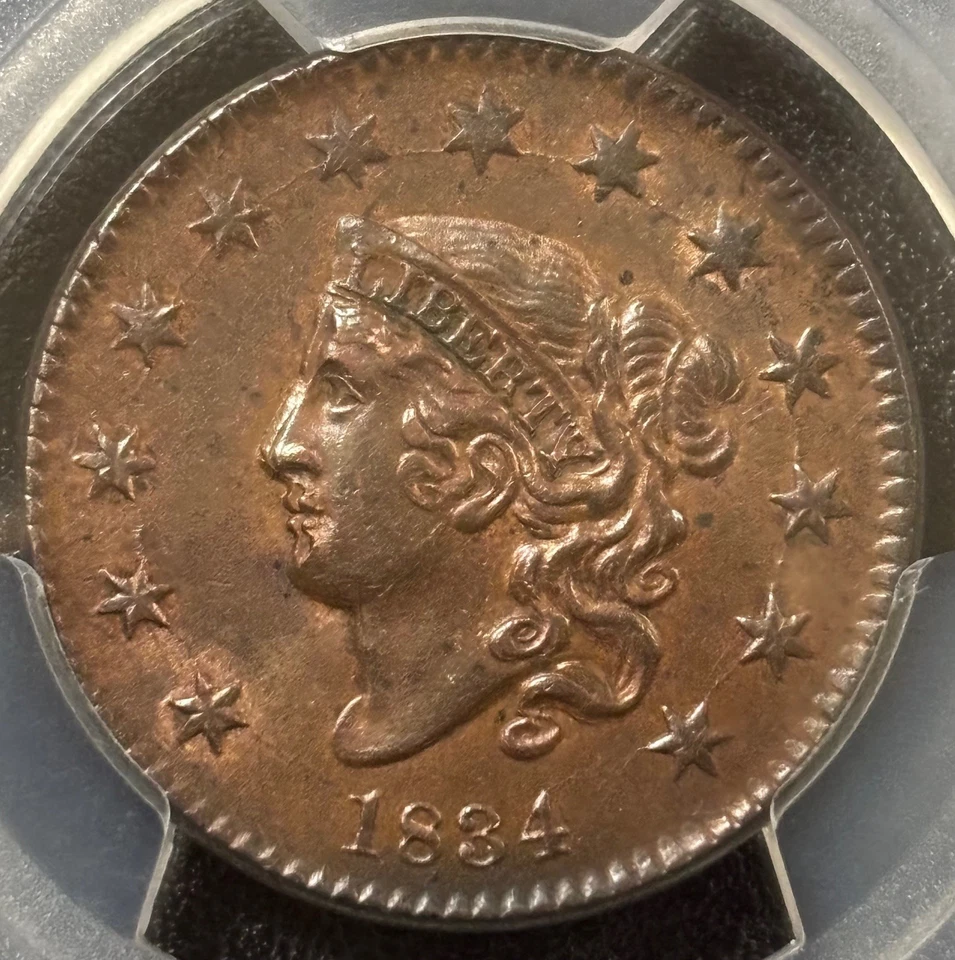 1834 Coronet Head Large Cent DDO-PCGS Genuine AU Detail-Small 8, Newcomb 2 - Image 4 of 4