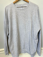 Athleta Women s LT Tall Gray Crewneck Pullover Sweatshirt Relaxed Solid Knit