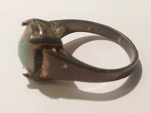 Antique Asprey Hallmarked Silver and Opal Ring Dated for Birmingham 1924