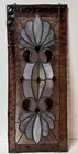 Vintage Tiffany Style Stained Glass Window Panel Floral Hanging 20”x8”