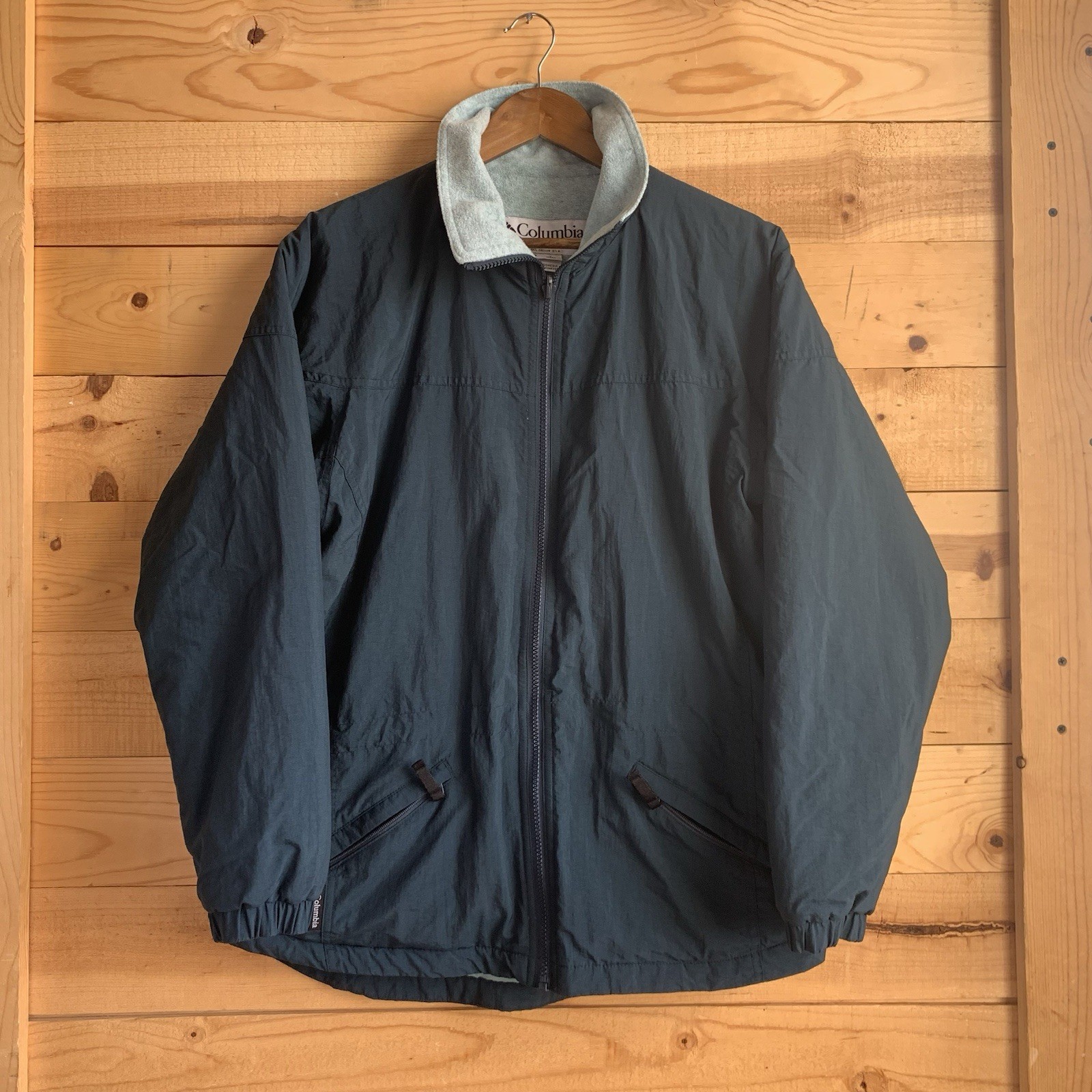 Columbia Men’s Blue Teal Lined Windbreaker Jacket Size Medium