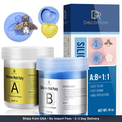 DecorRom Silicone Putty - 7/8 LB Flexible Silicone Mold Making Kit - Easy 1:1 Mi