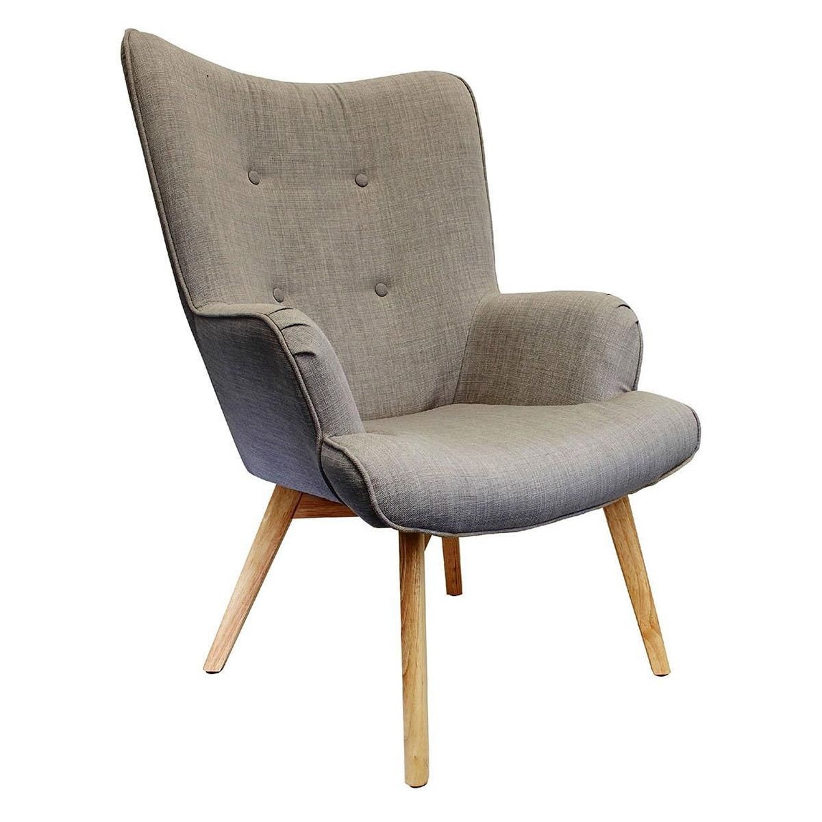 Fauteuil design Helsinki gris en bois de haute qualité de 99cm