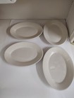 Homer Laughlin White Oval Dinner Plate/ Platters 11.5"x 8.25" USA Set Of Four