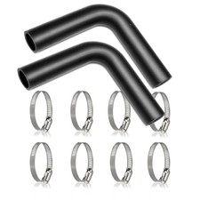 2pack Gas Tank Filler Hose with 8 Clamps, 1 1/2" ID 1 1/2" ID 2pack 90 Degree