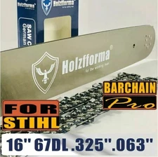 Holzfforma® 16nch Guide Bar Chain Combo .325 .063 67DL Fits Stihl