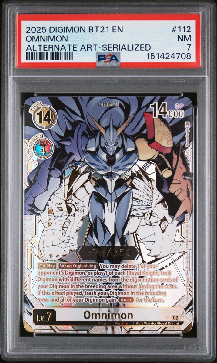 2025 DIGIMON BT-21 WORLD CONVERGENCE SERIALIZED #112 OMNIMON 279/350 PSA 7 2025 DIGIMON BT-21 WORLD CONVERGENCE SERIALIZED #112 OMNIMON 279/350 PSA 7