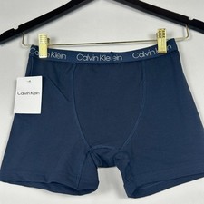 Calvin Klein Boys' Modern Cotton Boxer Brief, Boys Large Size 12/14, Dark Blue