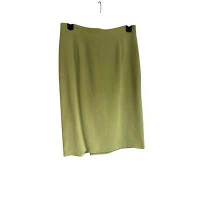 Diane von Furstenberg Silk Assets Lime Green Midi Skirt 100% Silk Womens Medium