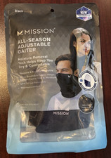 MISSION All-Season Adjustable Gaiter Anthracite UPF Sun Protection - Black NEW