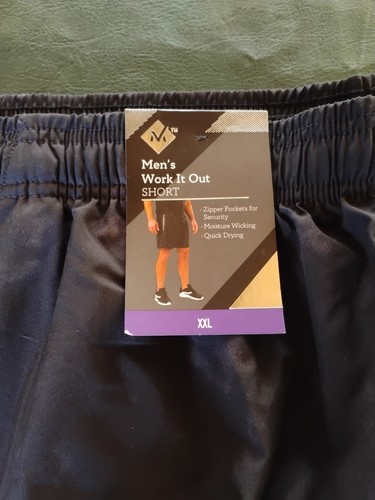 Men's MEMBERS MARK Work Out Shorts Black Smoke Print XXL NWT Stretch Micro - Picture 5 of 11