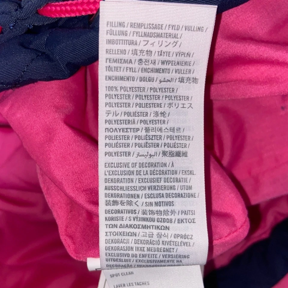 Hollister Y2K винтажный ретро 00 темно-синий стеганый рюкзак на шнурке розовый логотип - Изображение 4 из 4