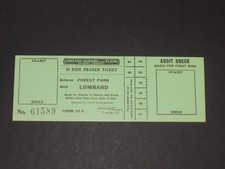 Chicago Aurora & Elgin Railway Company 10 Ride American USA Railway Ticket A63