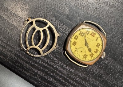 Lancet Military Trench Watch With Rare Face Protector AS IS Not Running